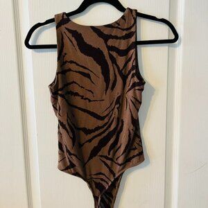 Brown Zebra Print Bodysuit